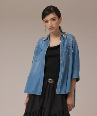 GRACE CONTINENTAL デニムハーフスリーブシャツ