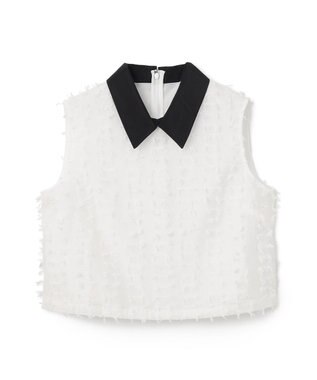 GRACE CONTINENTAL シアージャガード トップ ホワイト