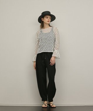 GRACE CONTINENTAL モチーフチュールブラウス ホワイト