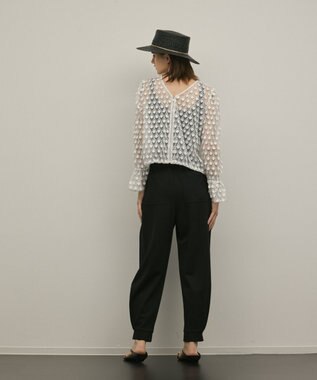 GRACE CONTINENTAL モチーフチュールブラウス ホワイト