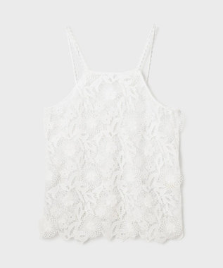 GRACE CONTINENTAL フラワーレースキャミソール ホワイト