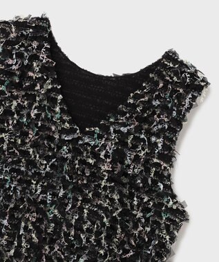 GRACE CONTINENTAL フリンジチュールベスト ブラック