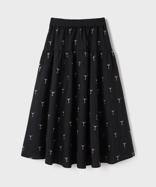 GRACE CONTINENTAL カクテルモチーフスカート ブラック