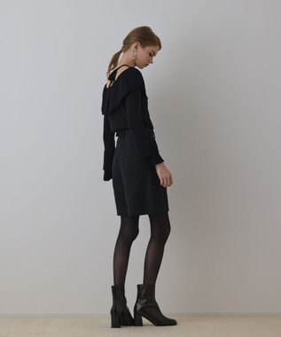 GRACE CONTINENTAL ツイーディーハーフパンツ ブラック