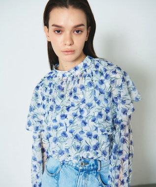 GRACE CONTINENTAL スモールフラワーケープトップ キナリ