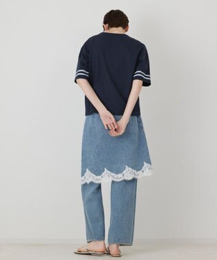 GRACE CONTINENTAL カレッジロゴプリントTシャツ ネイビー