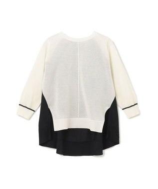 GRACE CONTINENTAL バイカラークルーニットトップ ホワイト