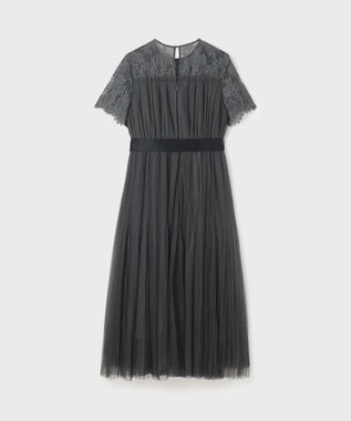 GRACE CONTINENTAL チュールプリーツドレス グレー
