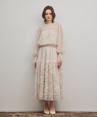 GRACE CONTINENTAL 刺繍チュールスカート