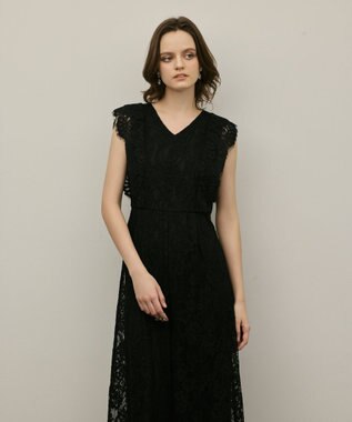 GRACE CONTINENTAL コードレースサロペット ブラック