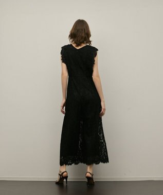 GRACE CONTINENTAL コードレースサロペット ブラック