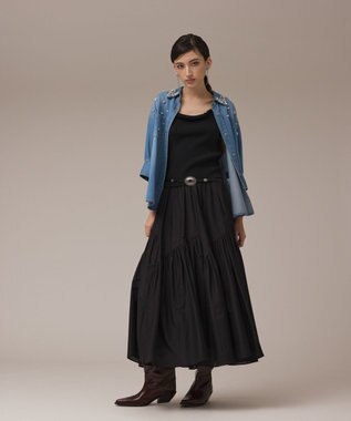 GRACE CONTINENTAL デニムハーフスリーブシャツ ブルー