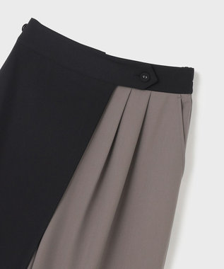 GRACE CONTINENTAL レイヤードタックワイドパンツ バイカラー