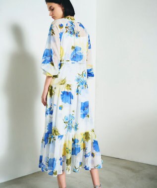 GRACE CONTINENTAL ビッグボタニカルシャツワンピース キナリ