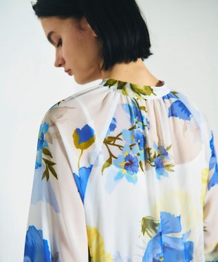 GRACE CONTINENTAL ビッグボタニカルシャツワンピース キナリ