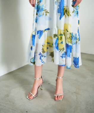 GRACE CONTINENTAL ビッグボタニカルシャツワンピース キナリ