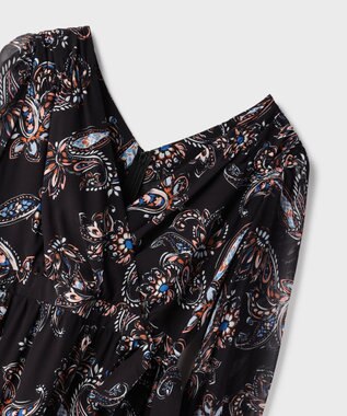 GRACE CONTINENTAL ペイズリーカシュクールワンピース ブラック