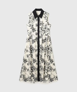 GRACE CONTINENTAL フラワー刺繍ボウタイドレス キナリ