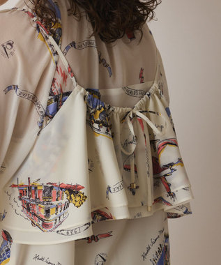 GRACE CONTINENTAL スーヴェニールプリントブラウス キナリ