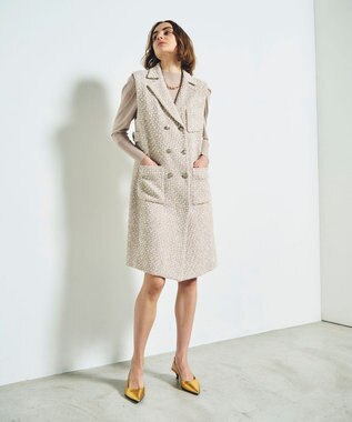 GRACE CONTINENTAL ツイードジレワンピース ベージュ