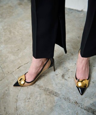 GRACE CONTINENTAL ダブルクロススリムパンツ ブラック