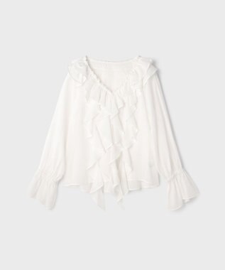 GRACE CONTINENTAL フリルブラウス ホワイト