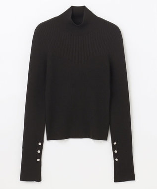 GRACE CONTINENTAL ビジューリブニットトップ ブラック