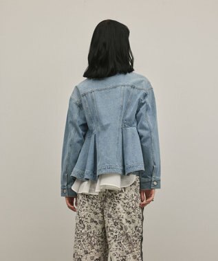 GRACE CONTINENTAL ペプラムデニムジャケット ブルー