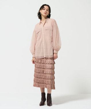 GRACE CONTINENTAL チュールレイヤードシャツ ベージュ