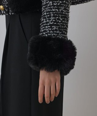 GRACE CONTINENTAL ツイードコンビジャケット ブラック