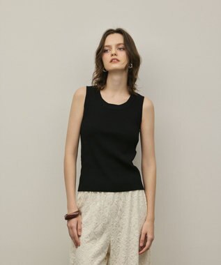 GRACE CONTINENTAL リブニットタンクトップ ブラック