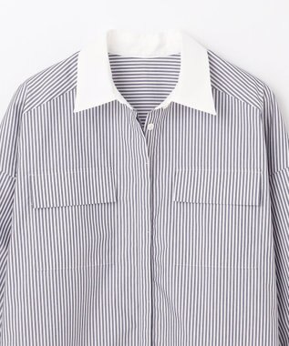 GRACE CONTINENTAL バックコンシャスシャツ ストライプ