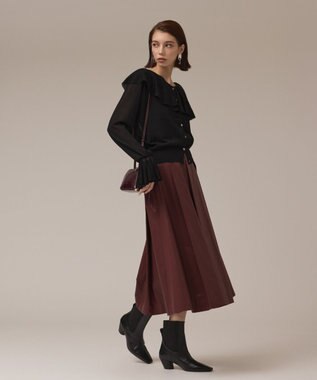 GRACE CONTINENTAL フリルニットカーディガン ブラック