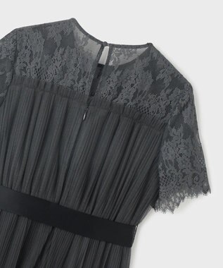 GRACE CONTINENTAL チュールプリーツドレス グレー