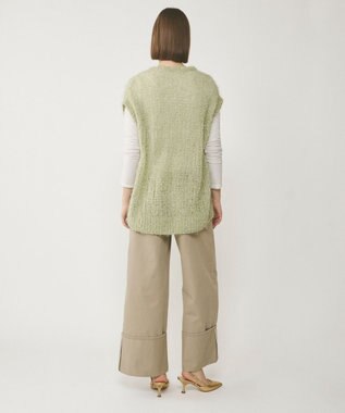GRACE CONTINENTAL フィルムヤーンニットベスト ライトグリーン