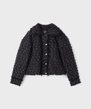 GRACE CONTINENTAL ツイードダウンジャケット ブラック