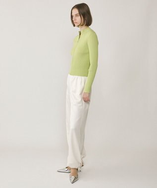 GRACE CONTINENTAL リブニットzipトップ ライトグリーン