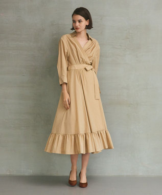 GRACE CONTINENTAL カシュクールシャツワンピース ベージュ