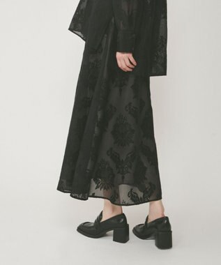 GRACE CONTINENTAL オーナメントロングスカート ブラック