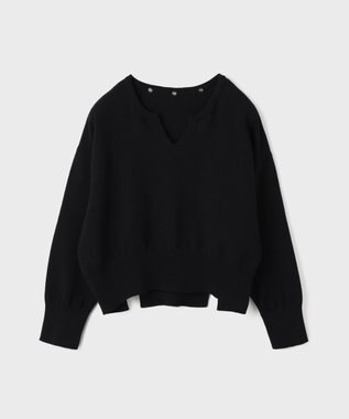 GRACE CONTINENTAL レースカラーニットトップ ブラック