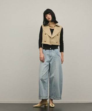 GRACE CONTINENTAL ペプラムトレンチベスト ベージュ