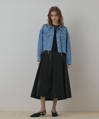 GRACE CONTINENTAL フリンジデニムジャケット ブルー