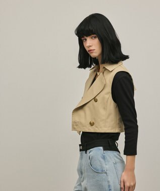 GRACE CONTINENTAL ペプラムトレンチベスト ベージュ
