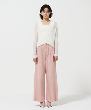 GRACE CONTINENTAL リブシアーニットカーディガン ホワイト