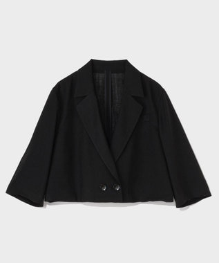 GRACE CONTINENTAL リネンライクシアージャケット ブラック