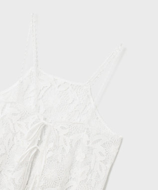 GRACE CONTINENTAL フラワーレースキャミソール ホワイト