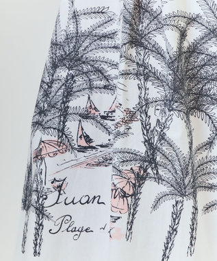 GRACE CONTINENTAL プラージュプリントタックスカート ホワイト