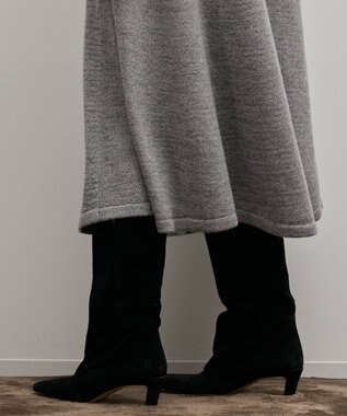 GRACE CONTINENTAL ケミカルレースニットワンピース グレー