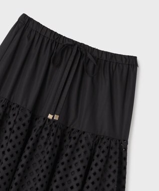 GRACE CONTINENTAL メッシュカットワークスカート ブラック
