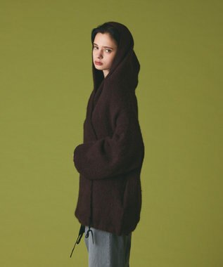 GRACE CONTINENTAL ストールアルパカカーディガン ブラウン